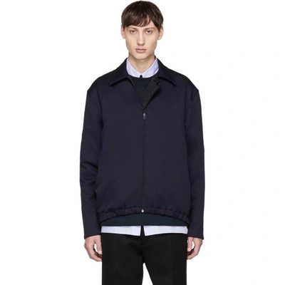 Shop Marni Navy Collared Jacket