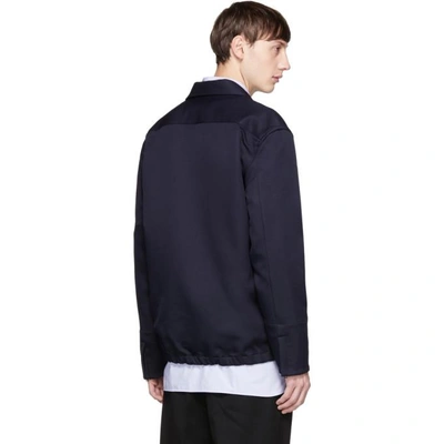 Shop Marni Navy Collared Jacket