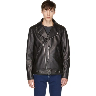 Shop Acne Studios Black Leather Nate Jacket