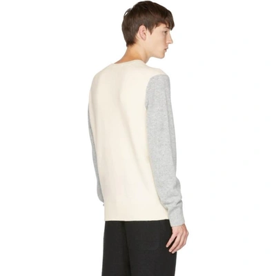 Shop Rag & Bone Grey & Ivory Victor Crew Sweater