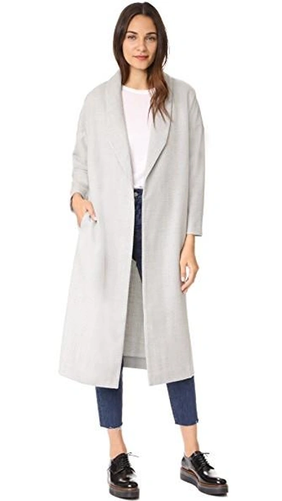 Shop Ayr Robe Coat In Light Grey