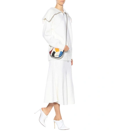 Shop Victoria Beckham Ribbed Wool Cardigan In White