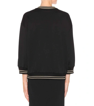 Shop Dolce & Gabbana Embellished Cotton Sweater In Black