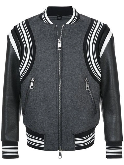 Shop Neil Barrett Varsity Jacket In Grey