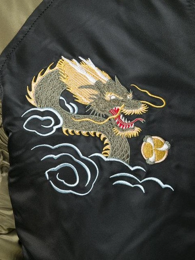 Shop Alpha Industries Dragon Embroidered Bomber Jacket