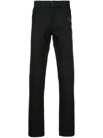 Shop Yang Li Patch Detail Skinny Trousers In Black