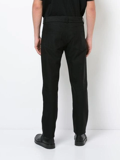 Shop Yang Li Patch Detail Skinny Trousers In Black