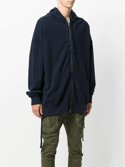 Shop Faith Connexion Oversized Side Lace Hoodie In Blue