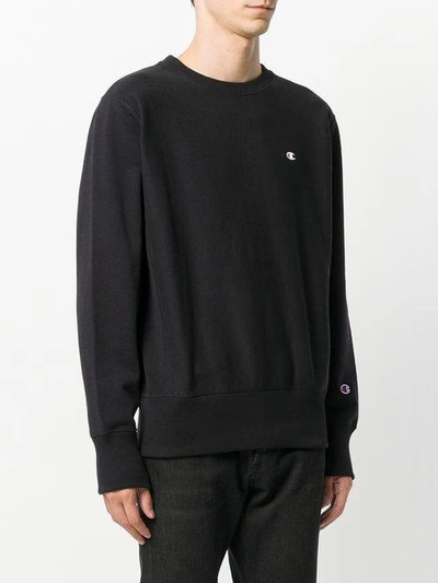 Shop Champion Crew Neck Sweatshirt In Black