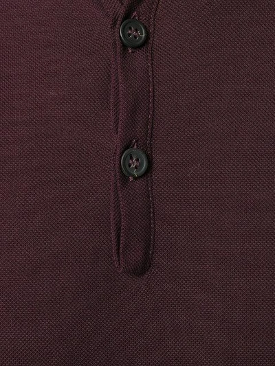 Shop Lanvin Grosgrain Collar Polo Shirt