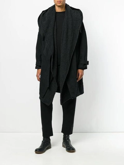 Shop Isabel Benenato Detachable Lining Coat In Black
