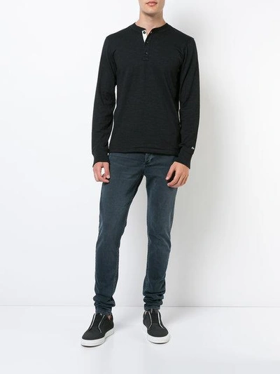Shop Rag & Bone Buttoned Sweatshirt In Black