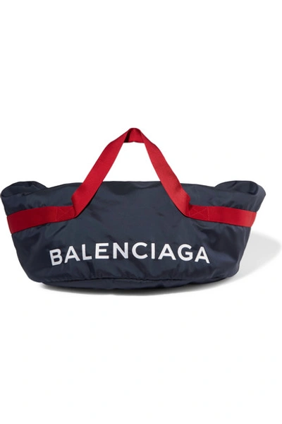 Shop Balenciaga Wheel Embroidered Shell Bag