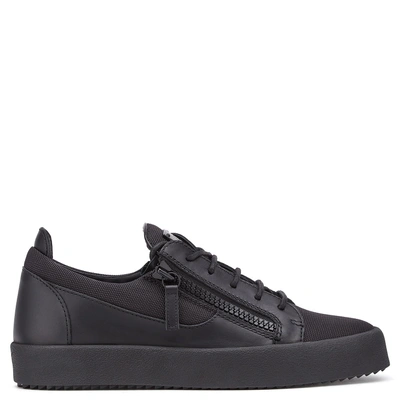 Shop Giuseppe Zanotti - Black Fabric Low-top Sneaker Frankie