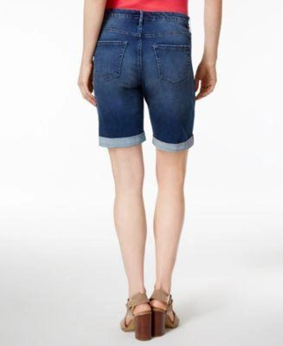Shop Tommy Hilfiger Cuffed Bermuda Shorts, Created For Macy's In Ink Blue
