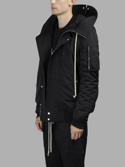 Shop Rick Owens Drkshdw Rick Owens Drk Shdw Men's Black Hooded Bomber Jacket