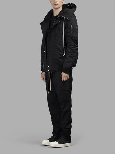 Shop Rick Owens Drkshdw Rick Owens Drk Shdw Men's Black Hooded Bomber Jacket