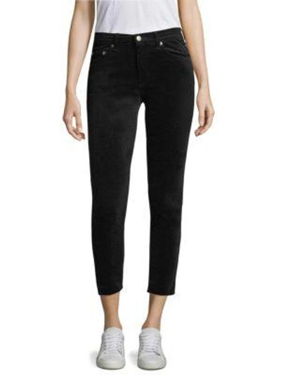 Shop Rag & Bone High-rise Crop Skinny Jeans In Black Velvet