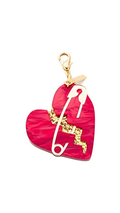 Edie Parker Broken Heart Bag Charm In Red