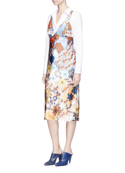 Shop Acne Studios 'delila' Retro Floral Print Satin Dress