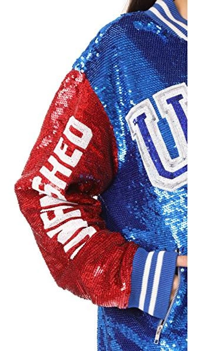 Shop Ashish Usa Dodgers Varsity Jacket In Red/white/blue