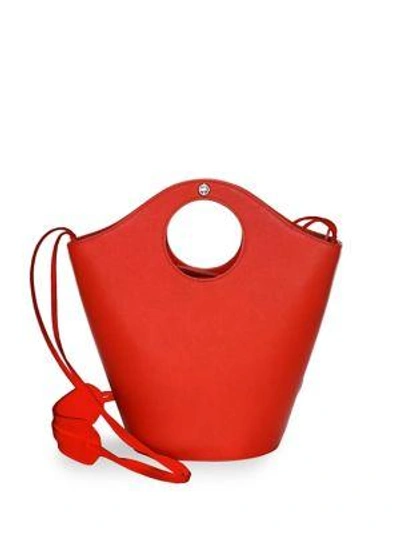 Elizabeth And James Small Market Leather Shopper - Red In Red/silver
