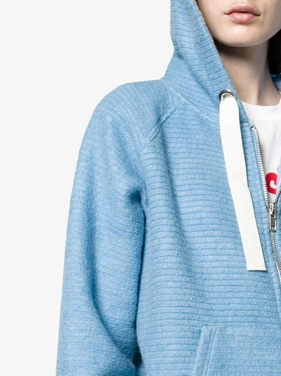 Shop Jour/né Textured Zip-up Hoodie In Blue