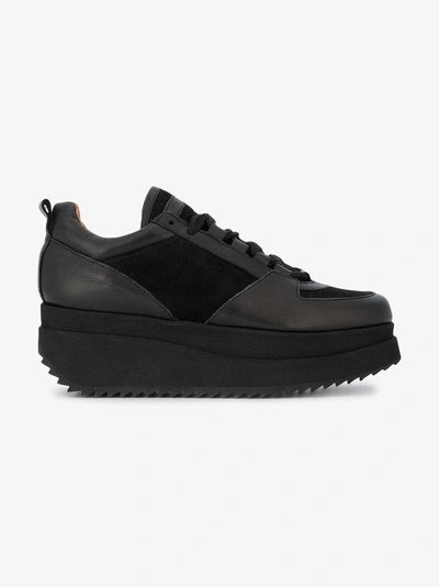 Shop Ganni Black Naomi 60 Platform Sneakers