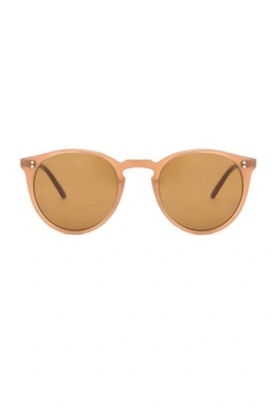 Shop Oliver Peoples O'malley Nyc Sunglasses In Topaz & Brown