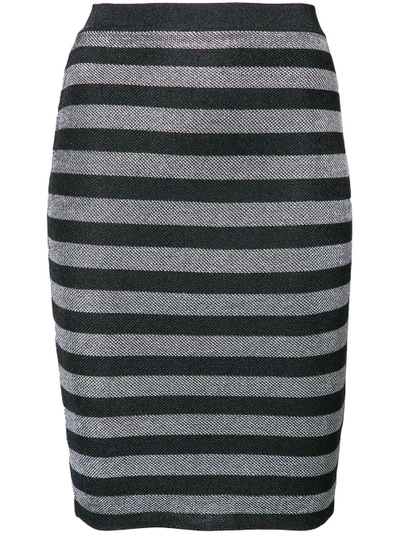 Shop Alexander Wang Lurex Striped Knit Pencil Skirt