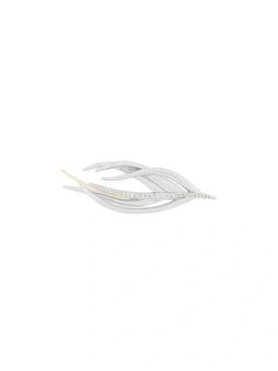 Shop Shaun Leane White Feather Diamond Earring In Metallic