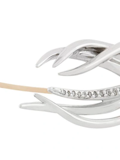 Shop Shaun Leane White Feather Diamond Earring In Metallic