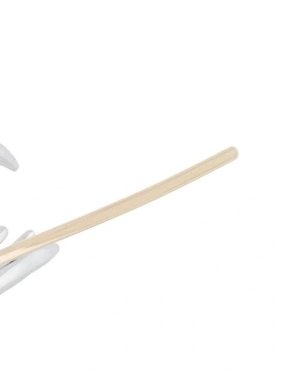 Shaun Leane White Feather Diamond Earrings In Metallic