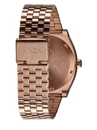 Shop Nixon Time Teller Stainless Steel Watch In Rose Gold