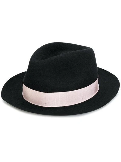 Shop Borsalino Fedora Hat In Black