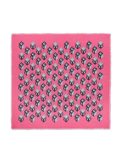 Shop Gucci Gg Wallpaper Print Modal Silk Shawl In Pink