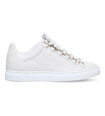 Shop Balenciaga Ladies White Arena Leather Sneakers