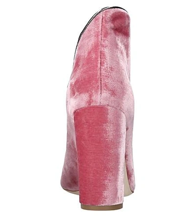 Shop Malone Souliers Eula Velvet Heeled Boots In Pale Pink