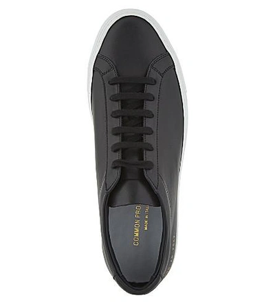Shop Common Projects Men's Black White Leather Achilles Leather Low-top Trainers