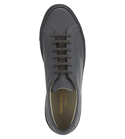 Shop Common Projects Achilles Leather Low-top Sneakers In Dark Grey Mono Lthr