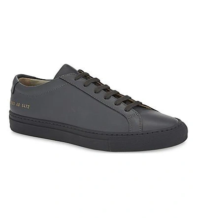 Shop Common Projects Achilles Leather Low-top Sneakers In Dark Grey Mono Lthr