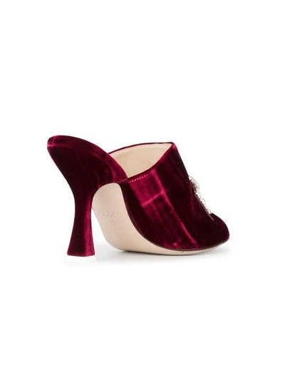 Shop Attico Burgundy Velvet Debbie Crystal 115 Mules In Red