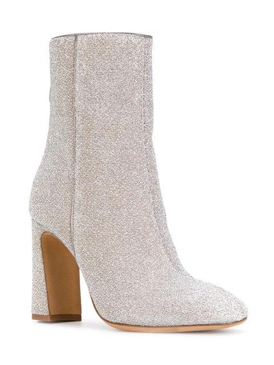 Shop Alexandre Birman Metallic Heeled Ankle Boots