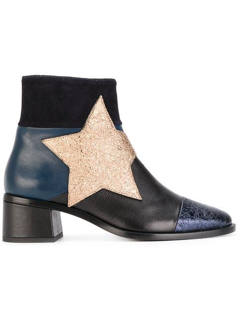 tommy hilfiger star brogue leather boots