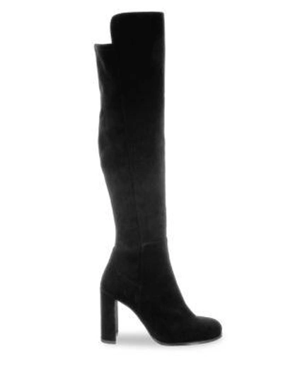 Shop Stuart Weitzman All Jill Suede Knee-high Boots In Black