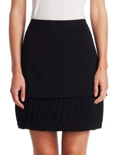 Shop Brandon Maxwell Layered Petal Hem Skirt In Black