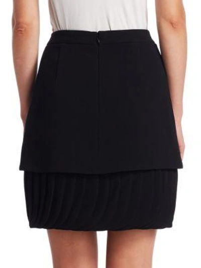 Shop Brandon Maxwell Layered Petal Hem Skirt In Black