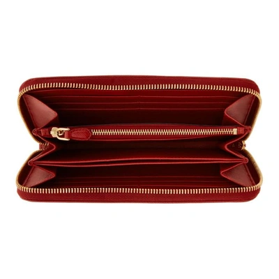 Shop Prada Red Continental Zip Around Wallet