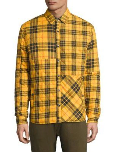 Shop Mostly Heard Rarely Seen Textured Cotton Shirt In Yellow