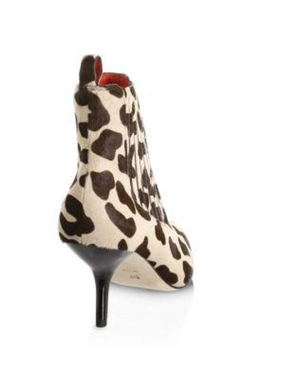 Shop Diane Von Furstenberg Mollo Giraffe-print Fur Booties In Natural